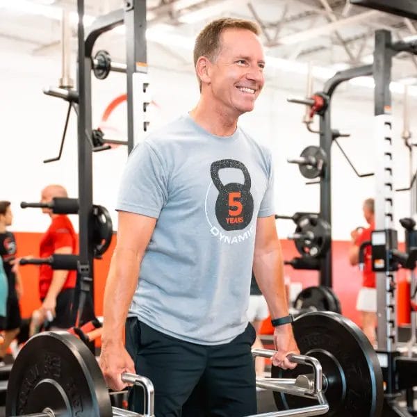 Man working out in our gym
